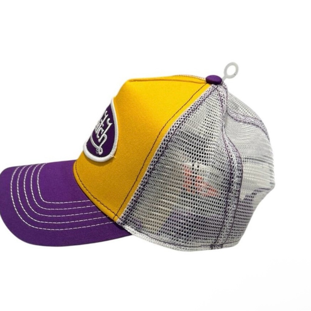 Von Dutch Lakers Color way Yellow and Purple Trucker Hat